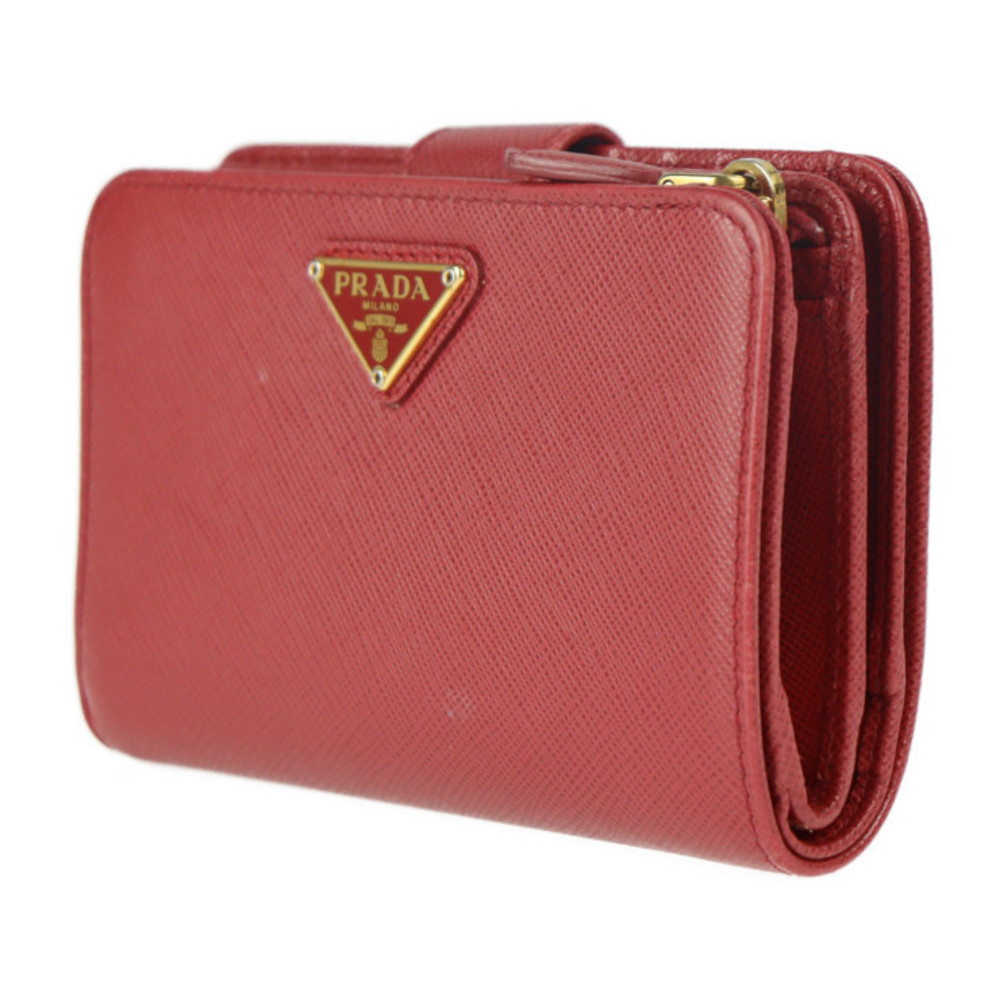 Prada Leather Bifold Red Wallet